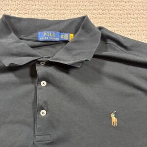 Polo Ralph Lauren Black Polo Shirt Classic Fit Pony Logo Mens Size 2XB 2TG